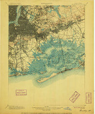 Brooklyn New York Historical topographic map, 1:62500 scale, 15 X 15 Minute, Year 1900