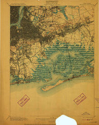 Brooklyn New York Historical topographic map, 1:62500 scale, 15 X 15 Minute, Year 1900