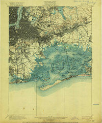 Brooklyn New York Historical topographic map, 1:62500 scale, 15 X 15 Minute, Year 1900