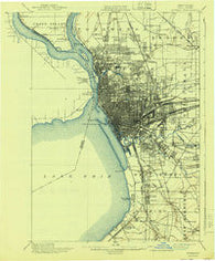 Buffalo New York Historical topographic map, 1:62500 scale, 15 X 15 Minute, Year 1901
