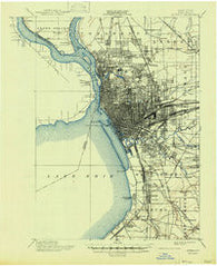 Buffalo New York Historical topographic map, 1:62500 scale, 15 X 15 Minute, Year 1901