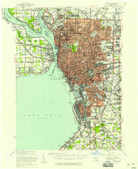 Buffalo New York Historical topographic map, 1:62500 scale, 15 X 15 Minute, Year 1948