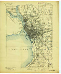 Buffalo New York Historical topographic map, 1:62500 scale, 15 X 15 Minute, Year 1894