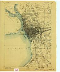 Buffalo New York Historical topographic map, 1:62500 scale, 15 X 15 Minute, Year 1894
