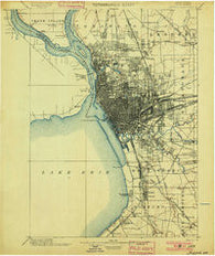 Buffalo New York Historical topographic map, 1:62500 scale, 15 X 15 Minute, Year 1901