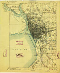 Buffalo New York Historical topographic map, 1:62500 scale, 15 X 15 Minute, Year 1901