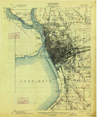 Buffalo New York Historical topographic map, 1:62500 scale, 15 X 15 Minute, Year 1901