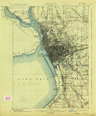 Buffalo New York Historical topographic map, 1:62500 scale, 15 X 15 Minute, Year 1901