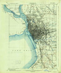 Buffalo New York Historical topographic map, 1:62500 scale, 15 X 15 Minute, Year 1901