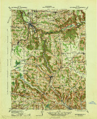 Cattaraugus New York Historical topographic map, 1:62500 scale, 15 X 15 Minute, Year 1941