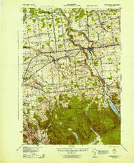 Chateaugay New York Historical topographic map, 1:62500 scale, 15 X 15 Minute, Year 1943