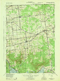 Churubusco New York Historical topographic map, 1:62500 scale, 15 X 15 Minute, Year 1943