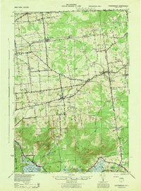 Churubusco New York Historical topographic map, 1:62500 scale, 15 X 15 Minute, Year 1943
