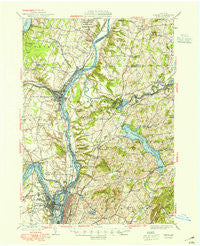 Cohoes New York Historical topographic map, 1:62500 scale, 15 X 15 Minute, Year 1949