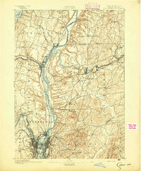 Cohoes New York Historical topographic map, 1:62500 scale, 15 X 15 Minute, Year 1893