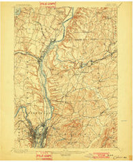 Cohoes New York Historical topographic map, 1:62500 scale, 15 X 15 Minute, Year 1898