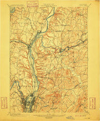 Cohoes New York Historical topographic map, 1:62500 scale, 15 X 15 Minute, Year 1898