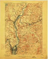 Cohoes New York Historical topographic map, 1:62500 scale, 15 X 15 Minute, Year 1898