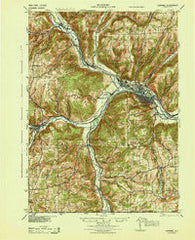 Corning New York Historical topographic map, 1:62500 scale, 15 X 15 Minute, Year 1944