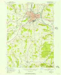 Cortland New York Historical topographic map, 1:24000 scale, 7.5 X 7.5 Minute, Year 1955