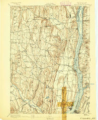 Coxsackie New York Historical topographic map, 1:62500 scale, 15 X 15 Minute, Year 1894
