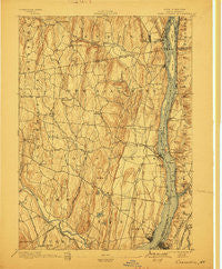 Coxsackie New York Historical topographic map, 1:62500 scale, 15 X 15 Minute, Year 1894