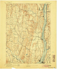 Coxsackie New York Historical topographic map, 1:62500 scale, 15 X 15 Minute, Year 1894