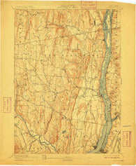 Coxsackie New York Historical topographic map, 1:62500 scale, 15 X 15 Minute, Year 1894