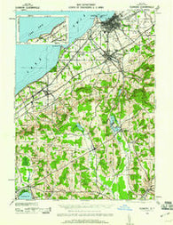 Dunkirk New York Historical topographic map, 1:62500 scale, 15 X 15 Minute, Year 1943
