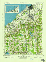 Dunkirk New York Historical topographic map, 1:62500 scale, 15 X 15 Minute, Year 1943