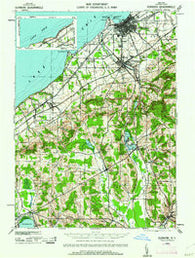 Dunkirk New York Historical topographic map, 1:62500 scale, 15 X 15 Minute, Year 1943