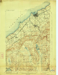 Dunkirk New York Historical topographic map, 1:62500 scale, 15 X 15 Minute, Year 1900