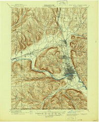 Elmira New York Historical topographic map, 1:62500 scale, 15 X 15 Minute, Year 1895