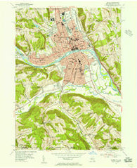 Elmira New York Historical topographic map, 1:24000 scale, 7.5 X 7.5 Minute, Year 1953