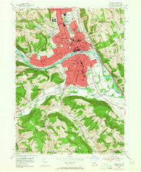 Elmira New York Historical topographic map, 1:24000 scale, 7.5 X 7.5 Minute, Year 1953