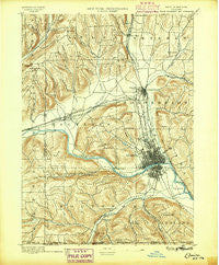 Elmira New York Historical topographic map, 1:62500 scale, 15 X 15 Minute, Year 1895