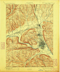 Elmira New York Historical topographic map, 1:62500 scale, 15 X 15 Minute, Year 1895