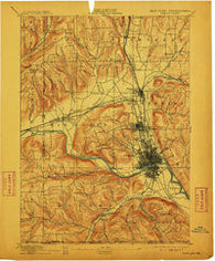 Elmira New York Historical topographic map, 1:62500 scale, 15 X 15 Minute, Year 1895