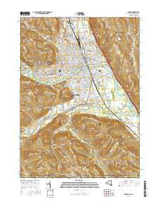 Elmira New York Current topographic map, 1:24000 scale, 7.5 X 7.5 Minute, Year 2016