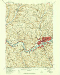 Endicott New York Historical topographic map, 1:62500 scale, 15 X 15 Minute, Year 1956