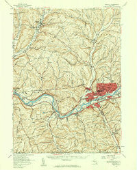 Endicott New York Historical topographic map, 1:62500 scale, 15 X 15 Minute, Year 1956