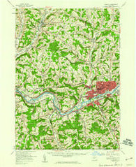 Endicott New York Historical topographic map, 1:62500 scale, 15 X 15 Minute, Year 1956