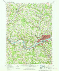 Endicott New York Historical topographic map, 1:62500 scale, 15 X 15 Minute, Year 1956