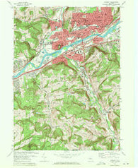 Endicott New York Historical topographic map, 1:24000 scale, 7.5 X 7.5 Minute, Year 1969