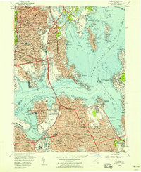 Flushing New York Historical topographic map, 1:24000 scale, 7.5 X 7.5 Minute, Year 1955