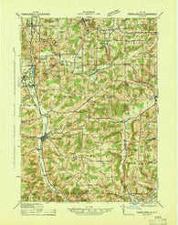 Franklinville New York Historical topographic map, 1:62500 scale, 15 X 15 Minute, Year 1942