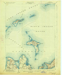 Gardiners Island New York Historical topographic map, 1:62500 scale, 15 X 15 Minute, Year 1904