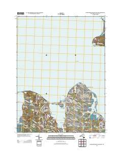 Gardiners Island West New York Historical topographic map, 1:24000 scale, 7.5 X 7.5 Minute, Year 2013