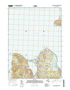 Gardiners Island West New York Current topographic map, 1:24000 scale, 7.5 X 7.5 Minute, Year 2016