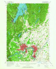 Glens Falls New York Historical topographic map, 1:62500 scale, 15 X 15 Minute, Year 1955
